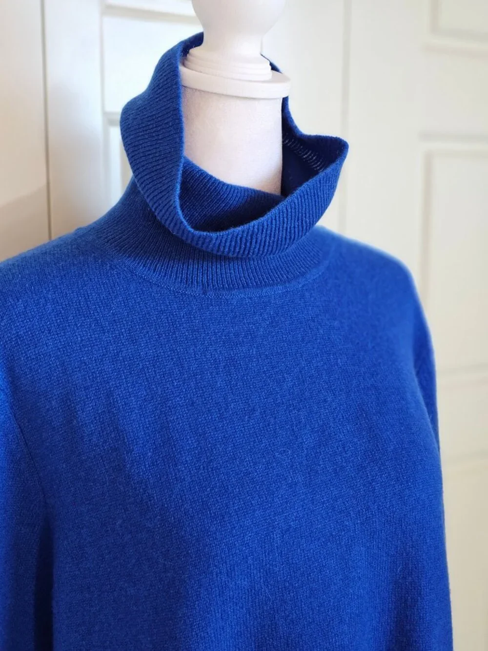 100% Cashmere Charter Club Luxury Turtleneck Sweater XL Cobalt Blue